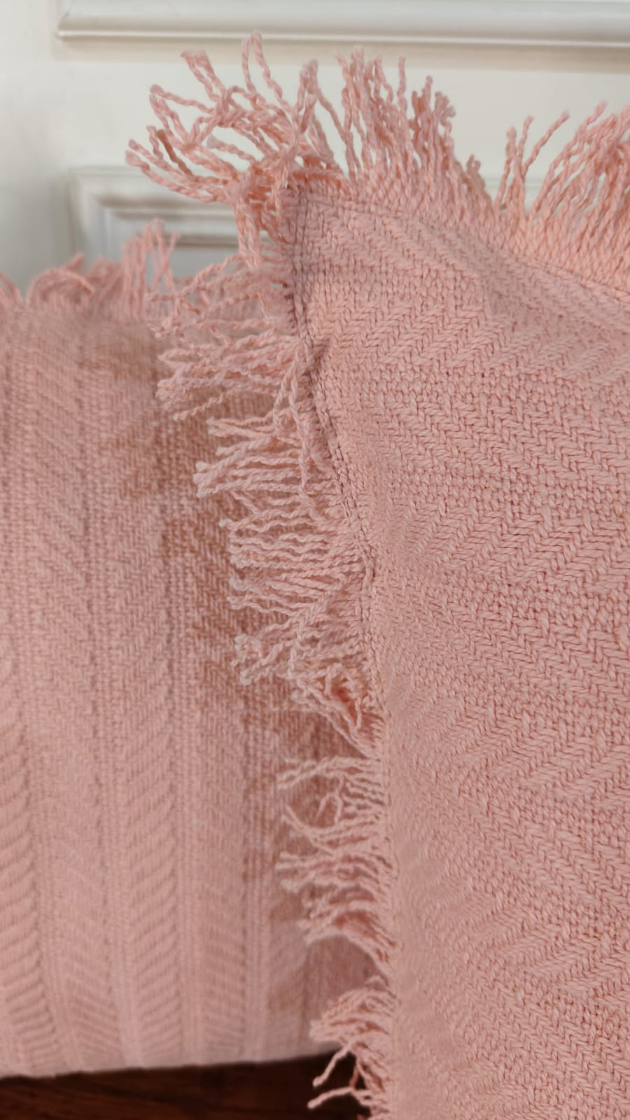 Blush Tufted Fringe Cushion (Set Of 2)