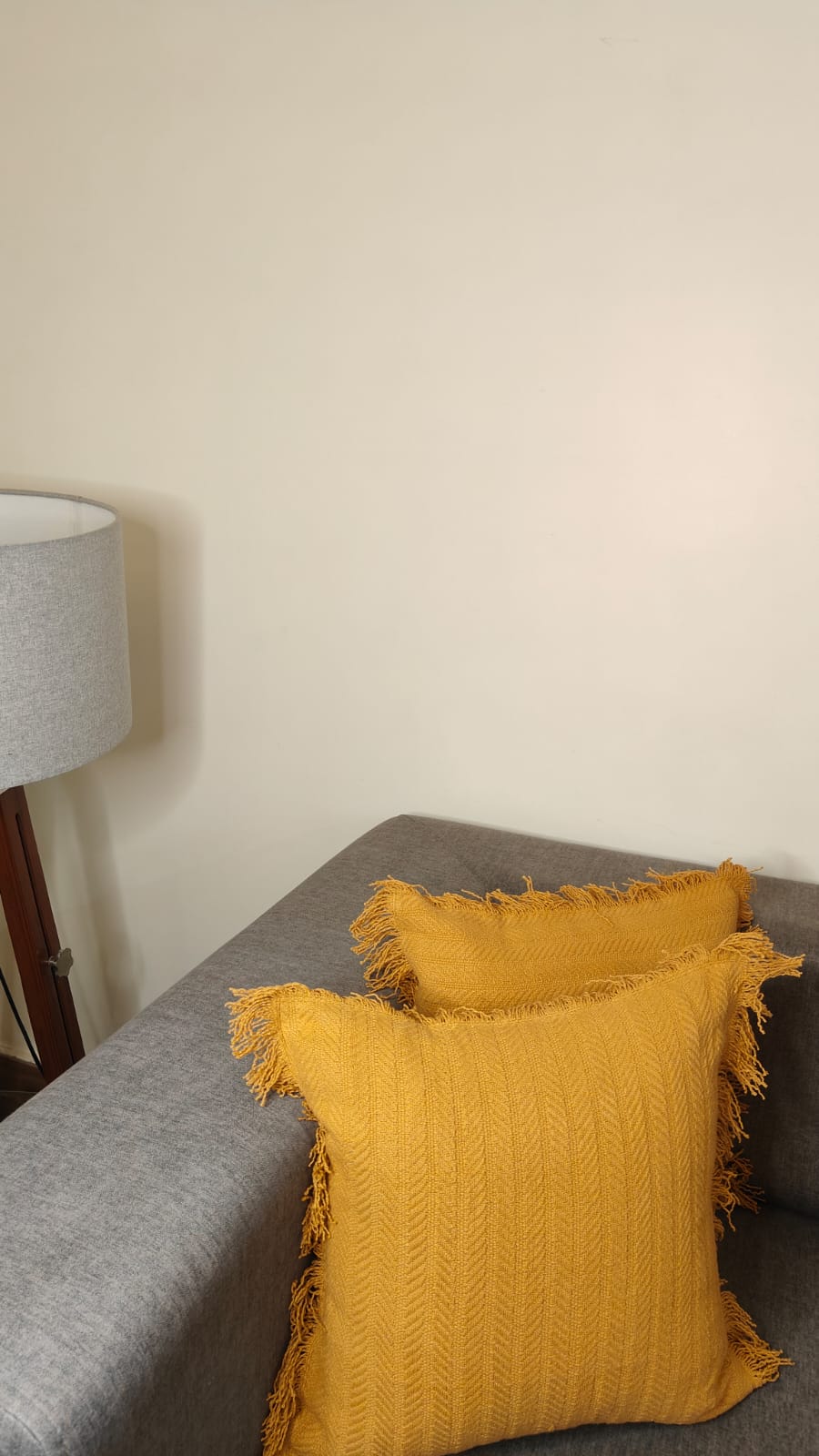 Golden Ochre Tufted Fringe Cushion (Set Of 2)