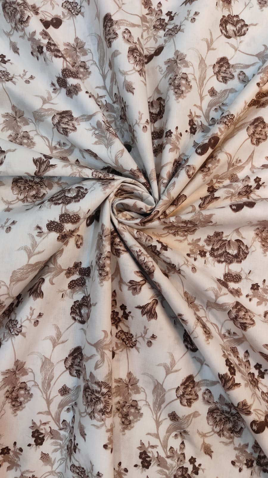 Chestnut Bloom – Brown Floral Cotton Bedsheet Set (King Size)