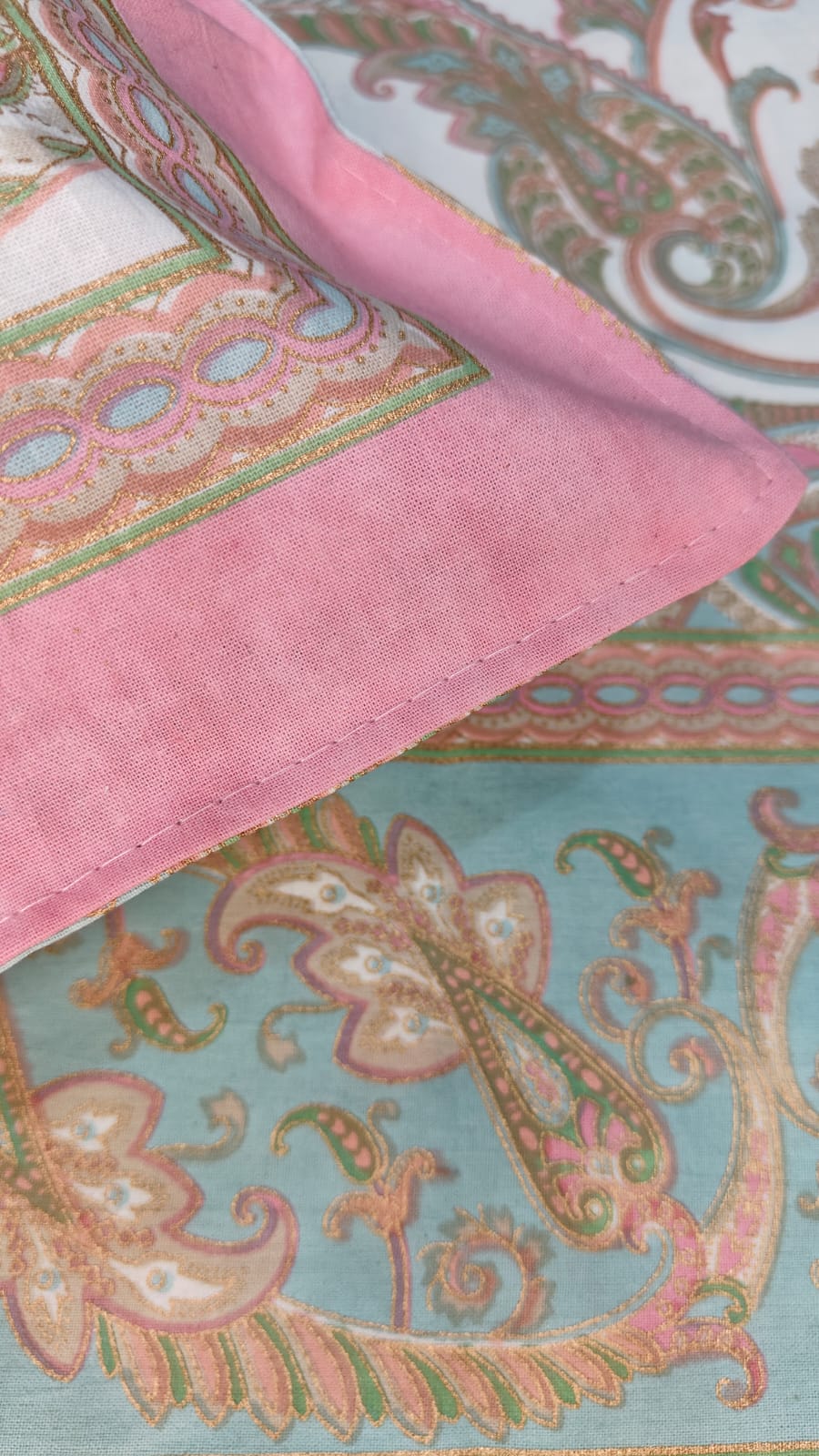 Gulbahar – Pastel Paisley Bedsheet Set (95×108")