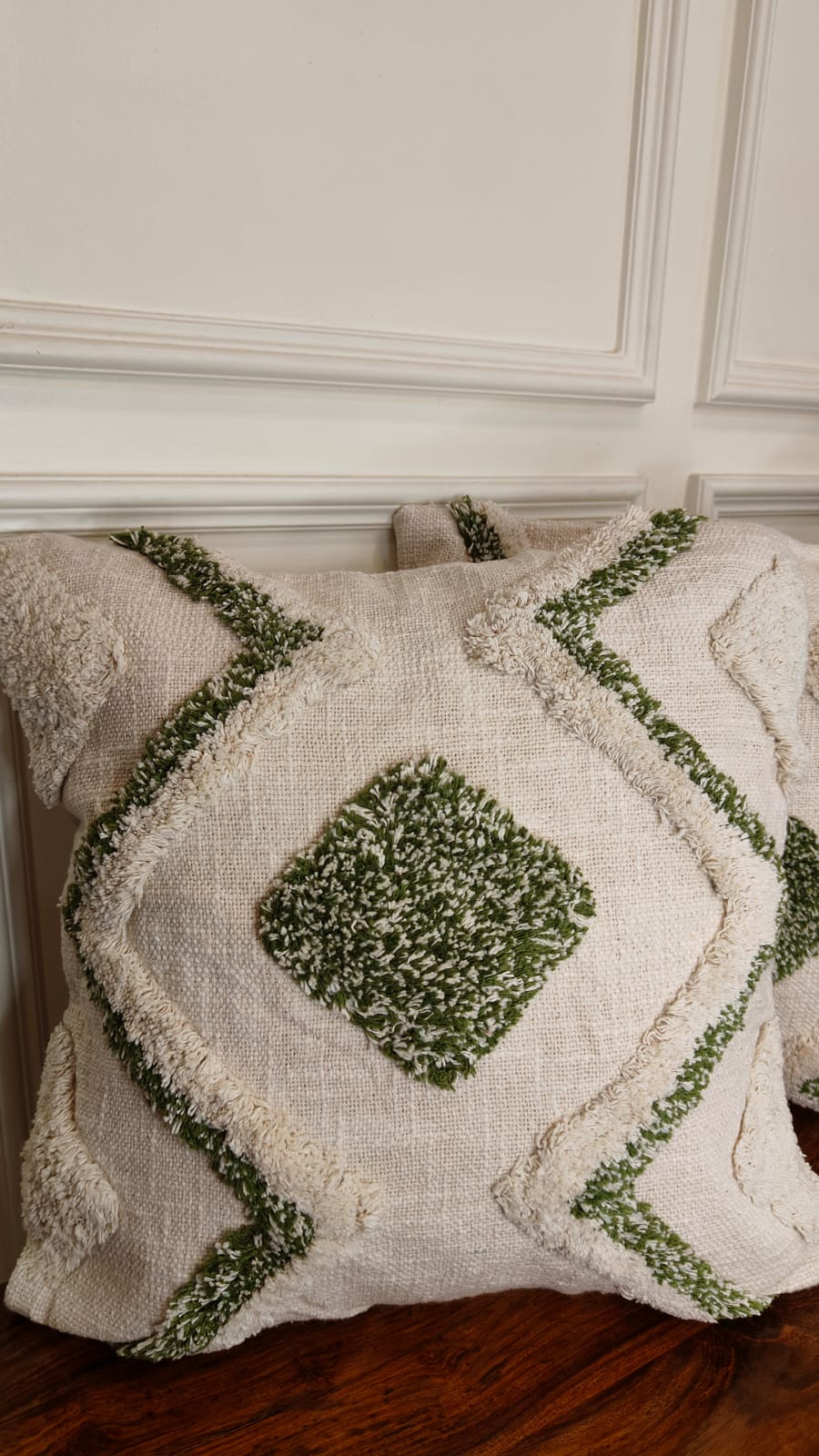 Olive Grove – Tufted Textured Cushion Covers (Set of 2 | 16×16")