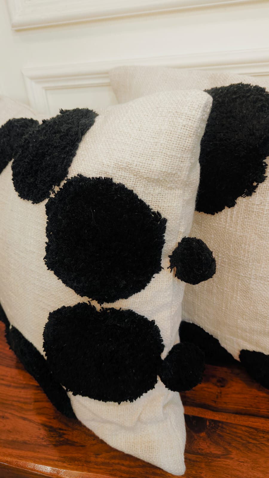 Monochrome Dots Tufted Cotton Cushion Covers (Set of 2)
