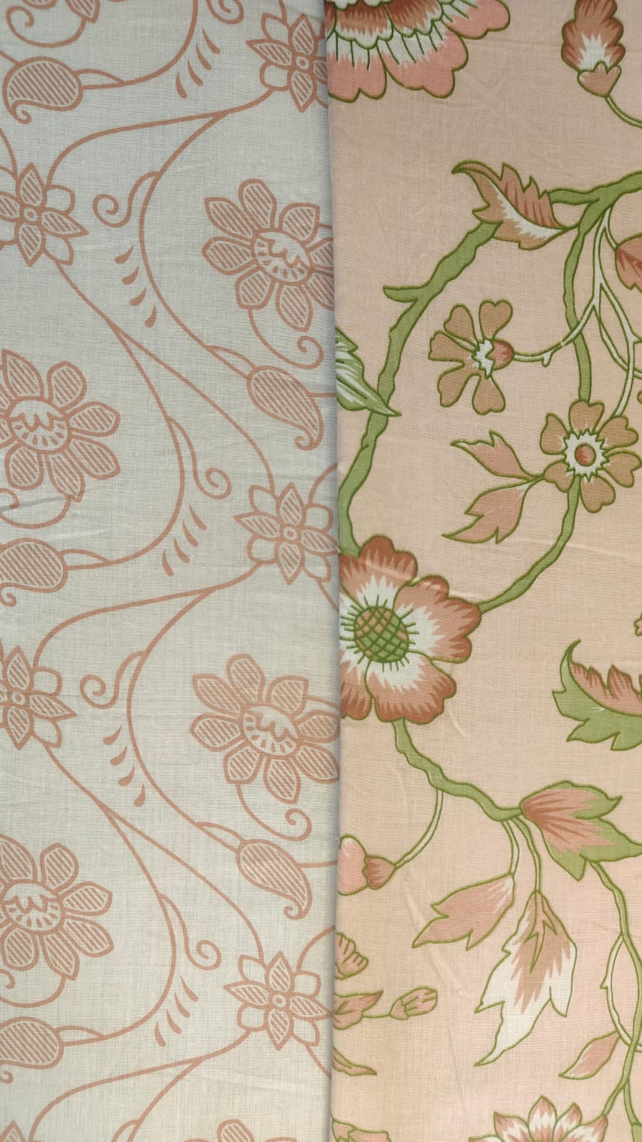 Gulnaar Peach Reversible Dohar – Warm Peach & Soft White floral