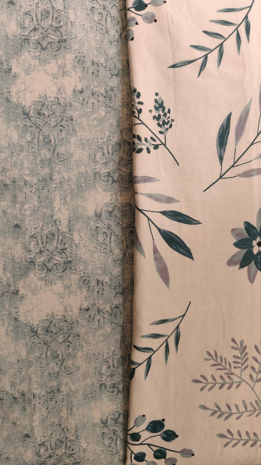 Botanica Mist Reversible Dohar – White & Vintage Teal