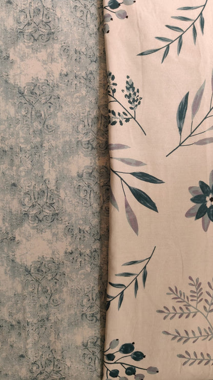 Botanica Mist Reversible Dohar – White & Vintage Teal