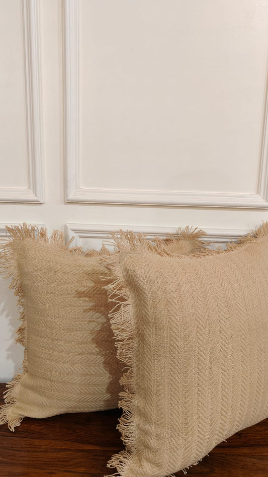 Sable Tufted Fringe Cushion (Set Of 2)