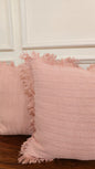 Blush Tufted Fringe Cushion (Set Of 2)