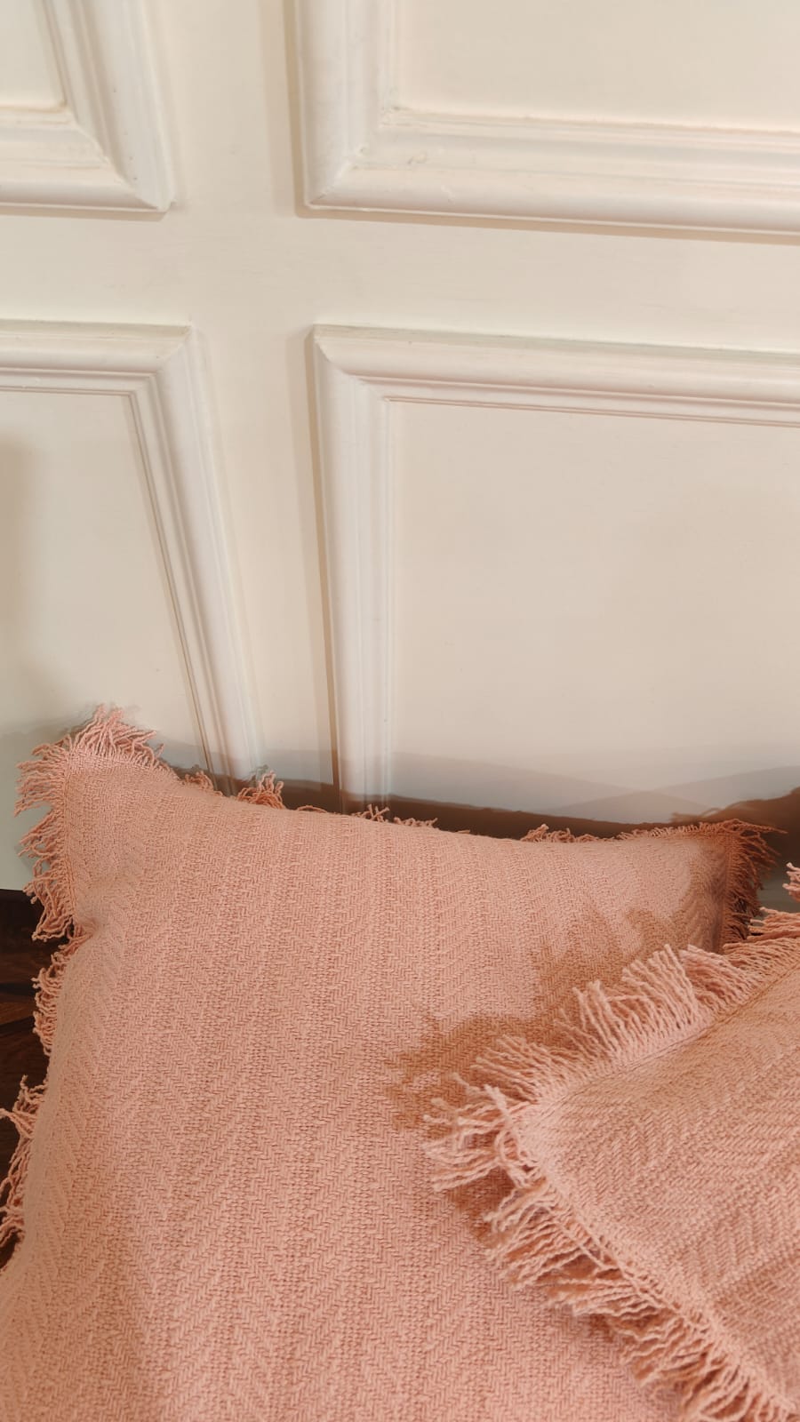 Blush Tufted Fringe Cushion (Set Of 2)