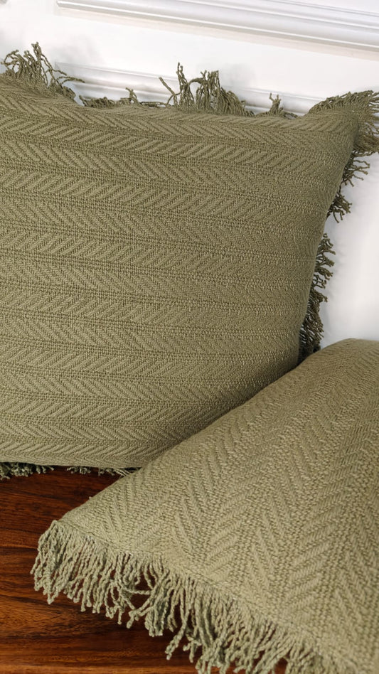 Sage Tufted Fringe Cushion (Set of 2)