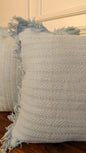 Powder Blue Tufted Fringe Cushion (Set of 2 pcs)