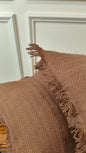 Cocoa Brown Tufted Fringe Cushion (Set of 2)
