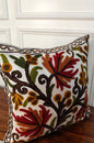 Autumn Grove – Contemporary Embroidered Kashmiri Cushion Cover