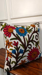 Elan Flora – Kashmiri-Inspired Contemporary Embroidered Cushion Cover