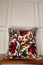 Crimson Chinar – Kashmiri-Inspired Contemporary Embroidered Cushion Cover