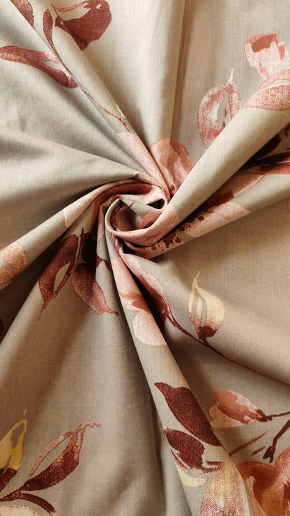 Blush Cedar – 210 TC Pure Cotton Bedsheet Set with Crimson Piping