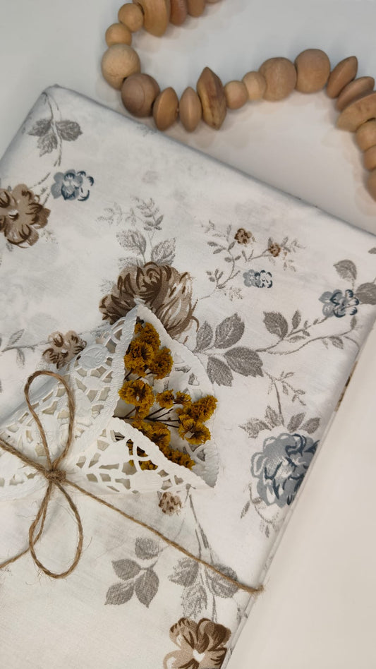 Ivory Bloom – 210 TC Percale Cotton Bedsheet Set