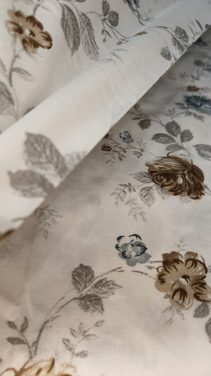 Ivory Bloom – 210 TC Percale Cotton Bedsheet Set