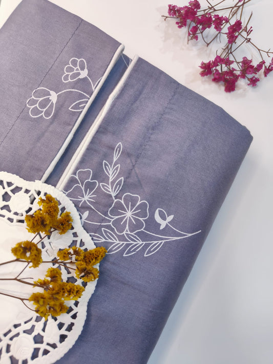 Lavender Bloom – 210 TC Pure Cotton Bedsheet Set