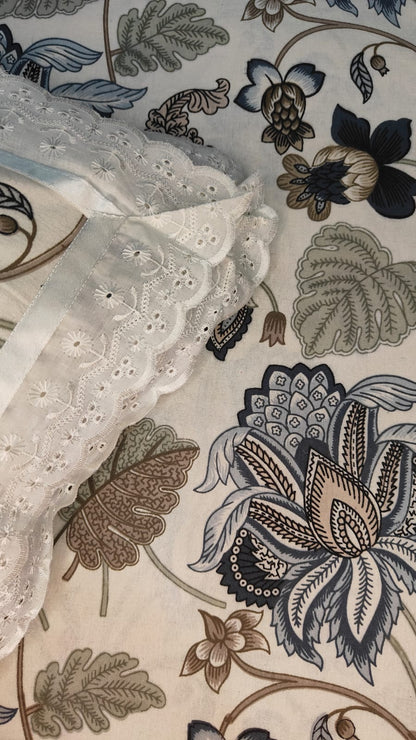 Vintage Bloom – Lace Bedsheet Set (108×108")
