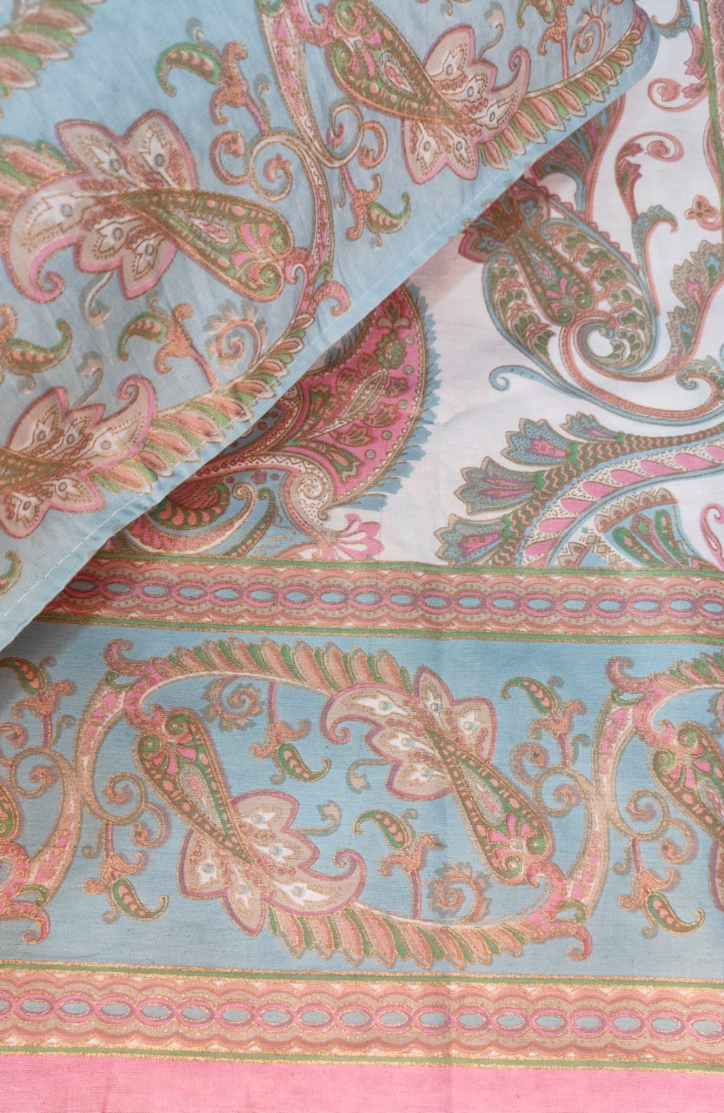 Gulbahar – Pastel Paisley Bedsheet Set (95×108")