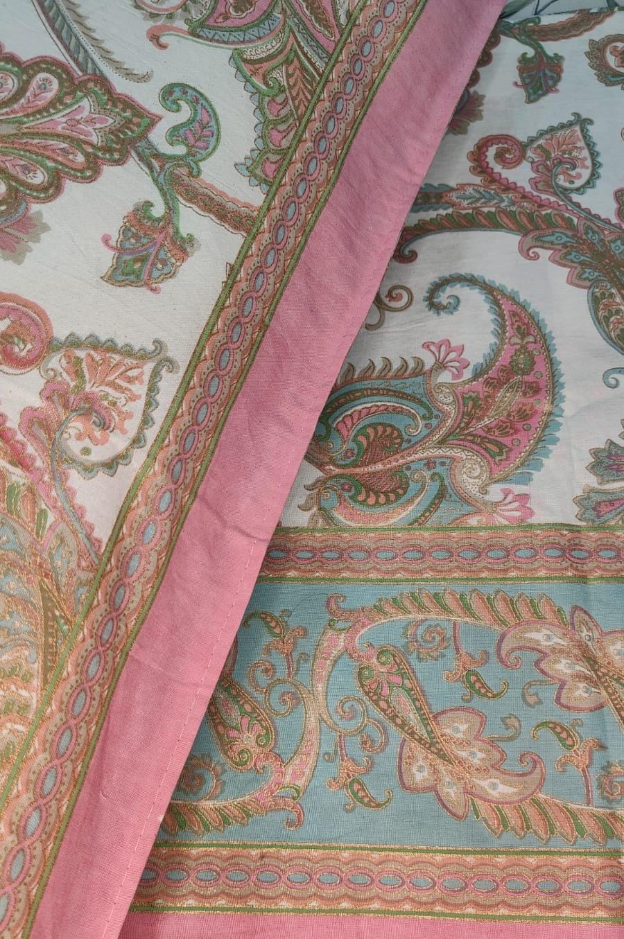Gulbahar – Pastel Paisley Bedsheet Set (95×108")
