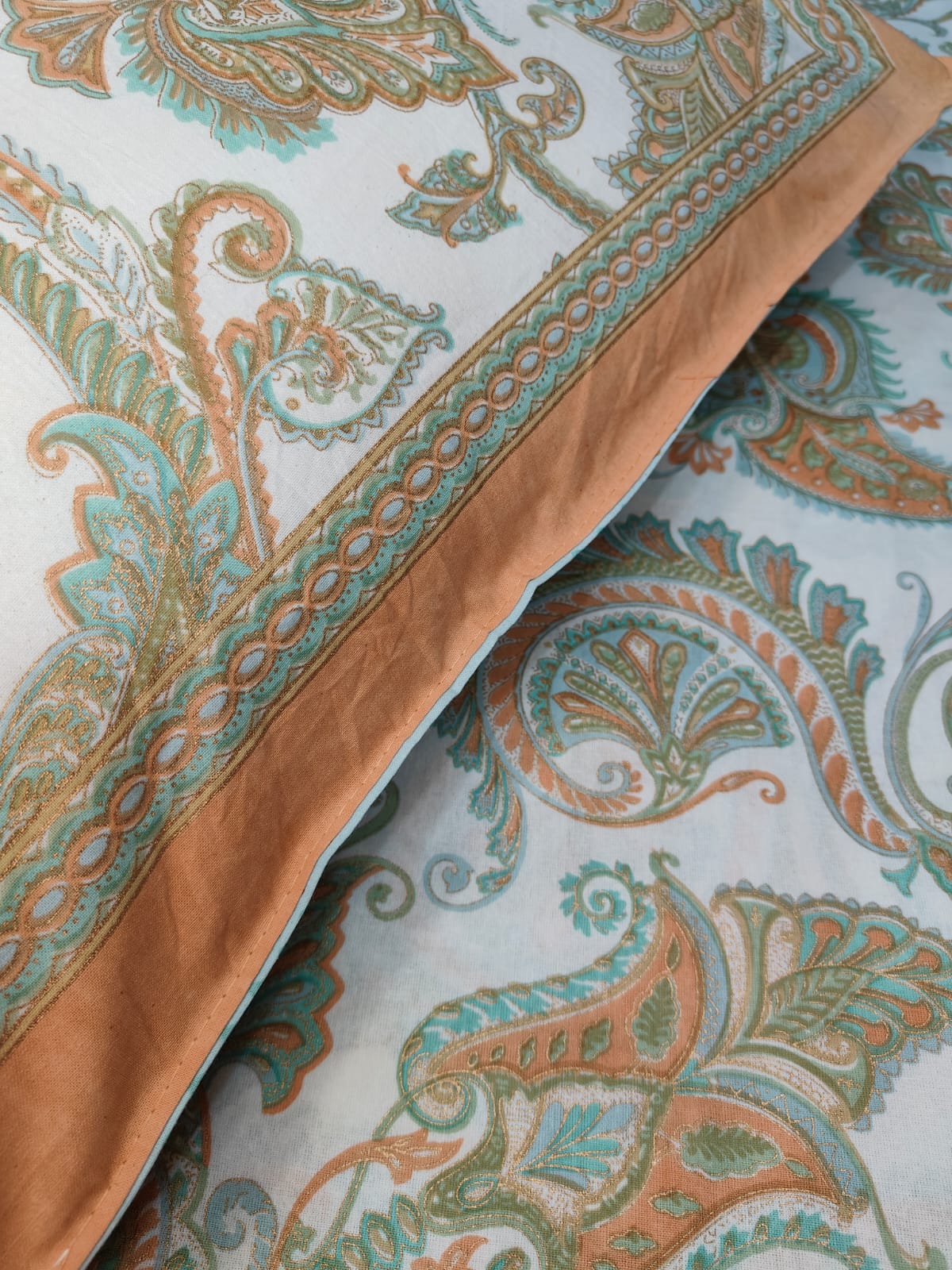 Amber Teal – Paisley Bedsheet Set (95×108")