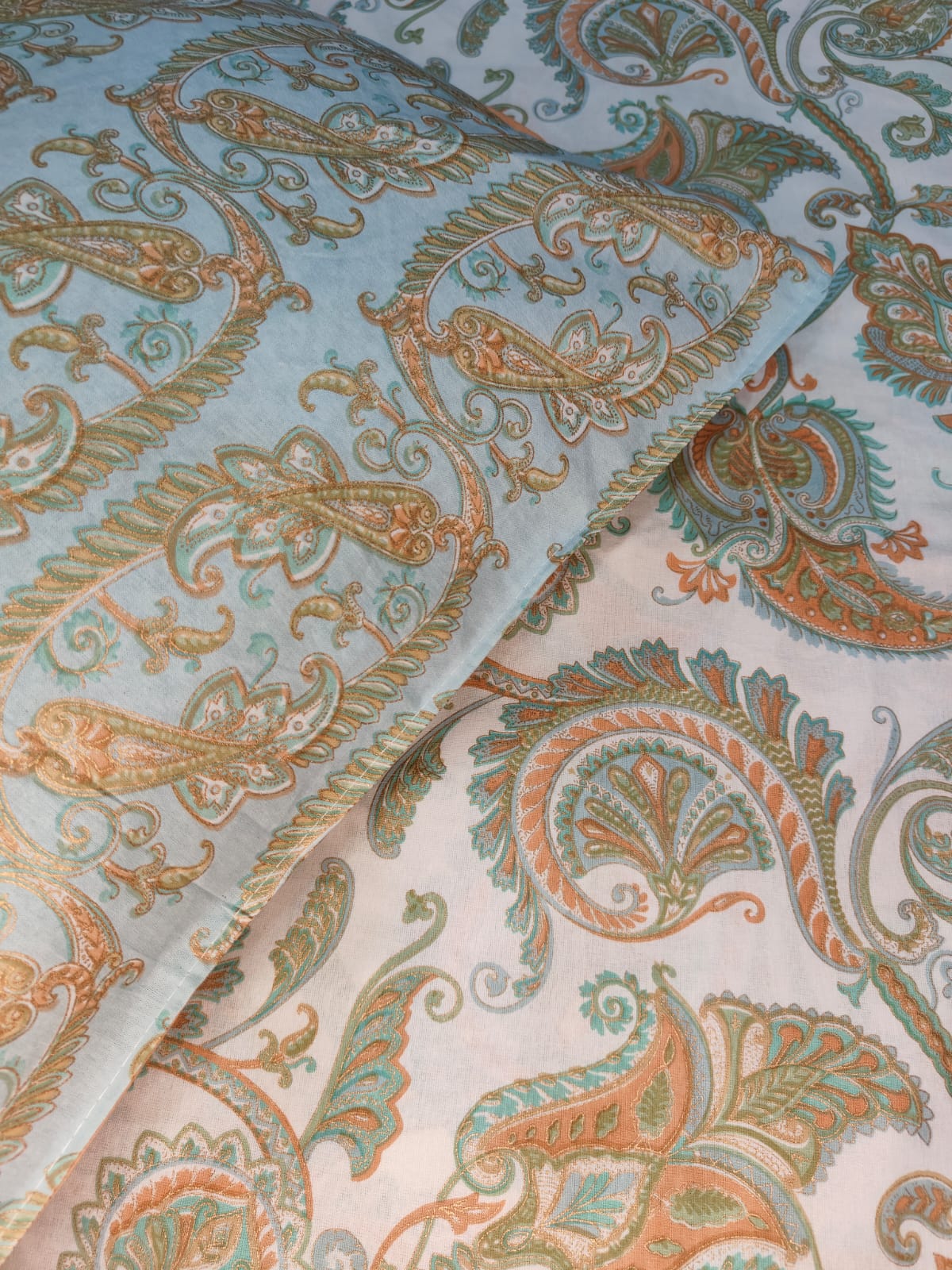 Amber Teal – Paisley Bedsheet Set (95×108")