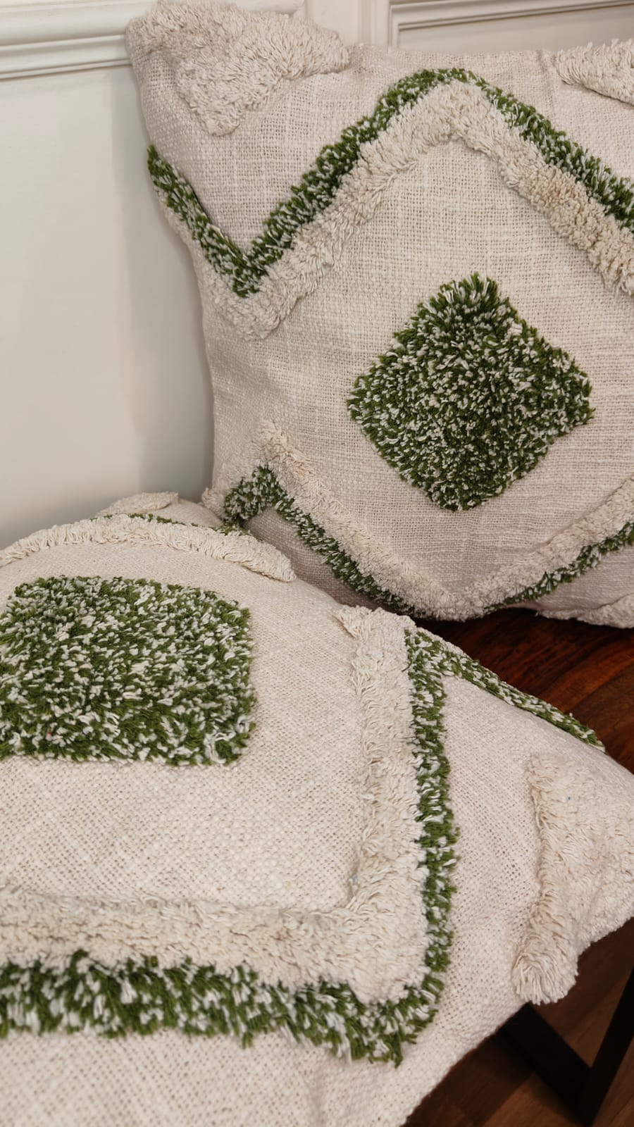 Olive Grove – Tufted Textured Cushion Covers (Set of 2 | 16×16")