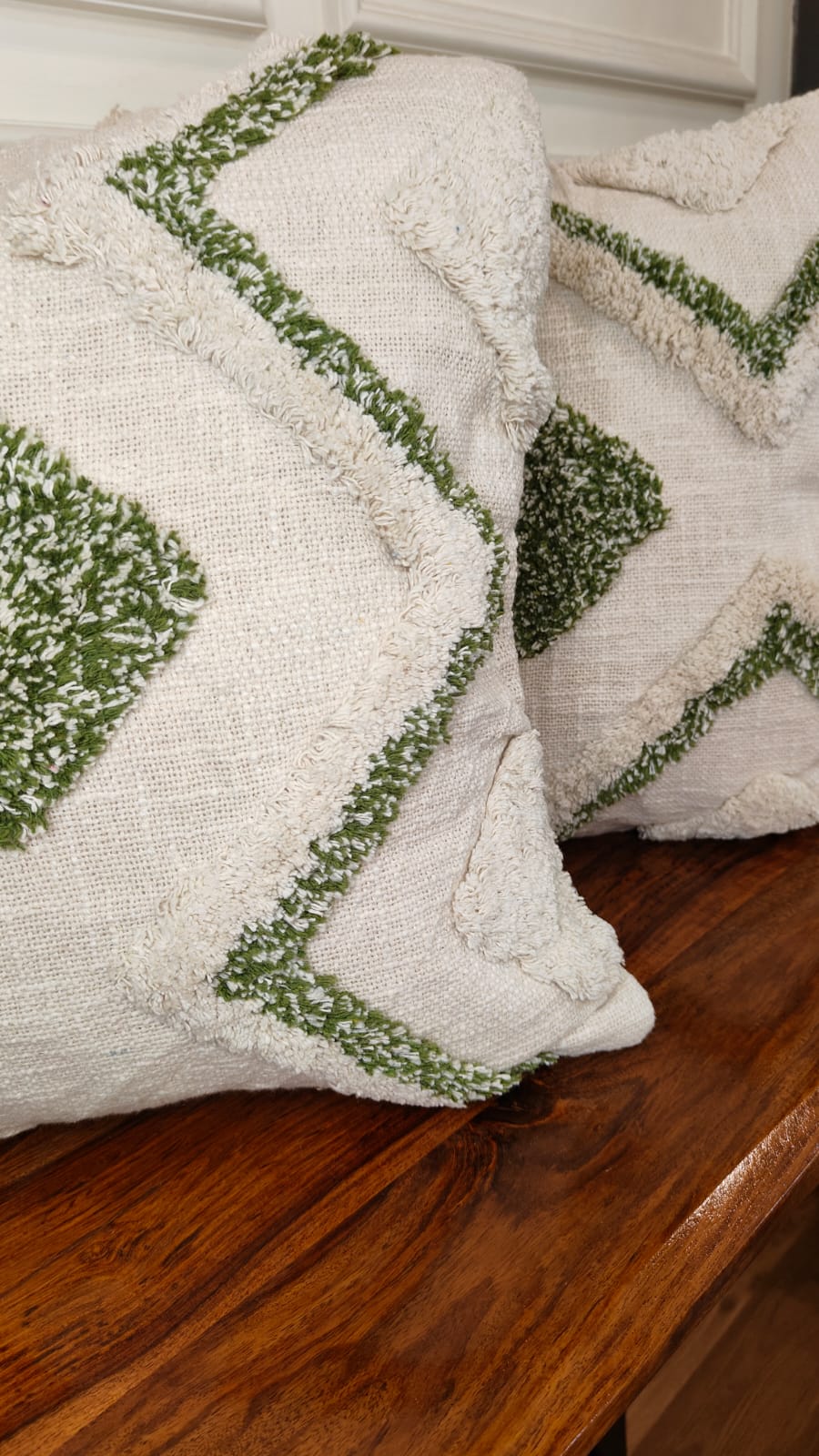 Olive Grove – Tufted Textured Cushion Covers (Set of 2 | 16×16")