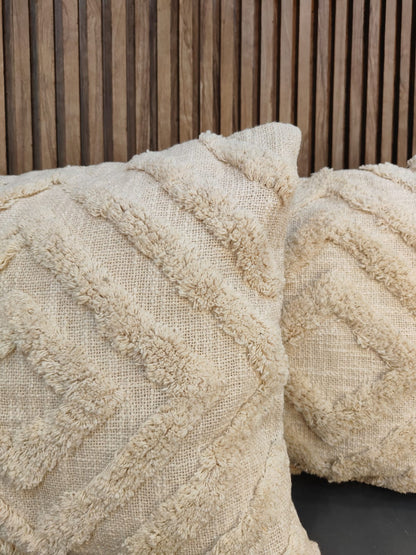 Ivory Ridge – Tufted Textured Cushion Covers (2 pcs)