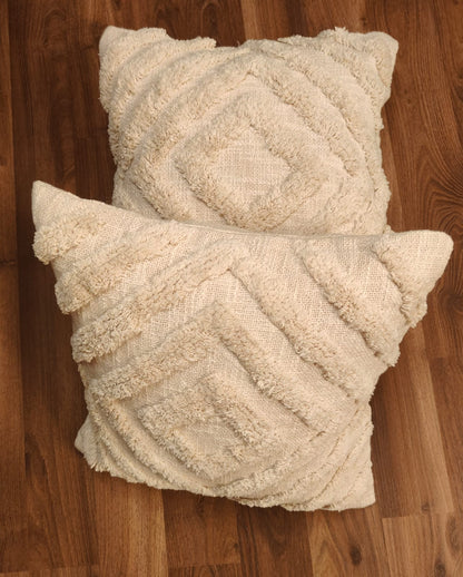 Ivory Ridge – Tufted Textured Cushion Covers (2 pcs)