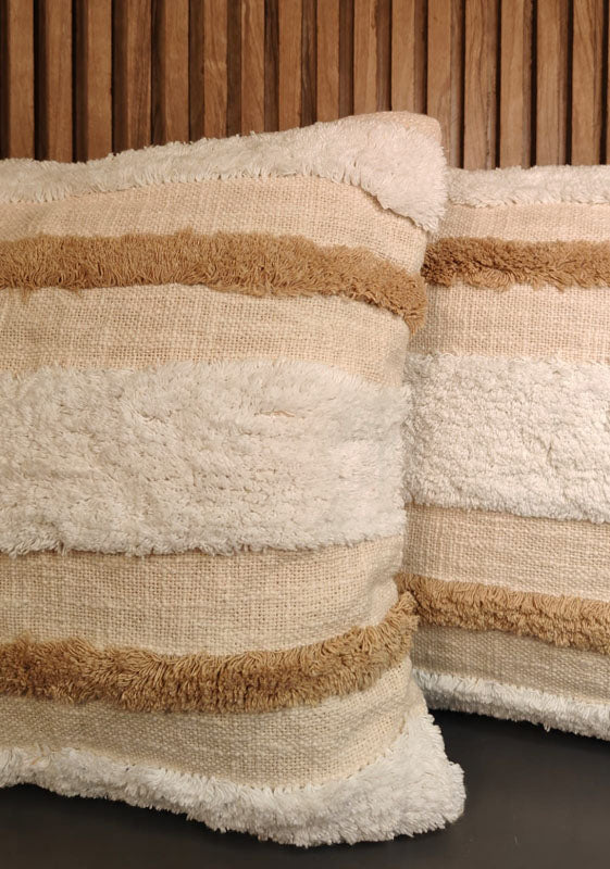 Sahara Stripes – Tufted Cushion Covers (Set of 2 | 16×16")