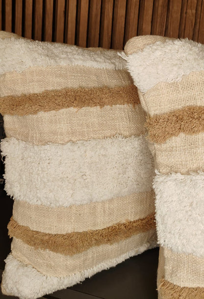 Sahara Stripes – Tufted Cushion Covers (Set of 2 | 16×16")