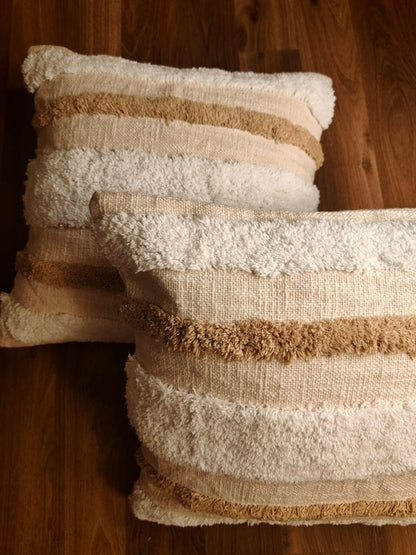 Sahara Stripes – Tufted Cushion Covers (Set of 2 | 16×16")