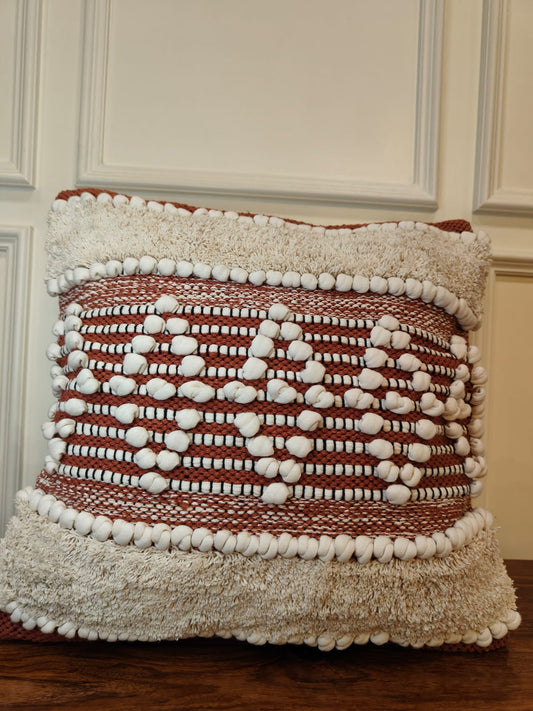 Terracotta Loom-Tufted Cushion Cover Set (16x16")