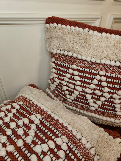 Terracotta Loom-Tufted Cushion Cover Set (16x16")