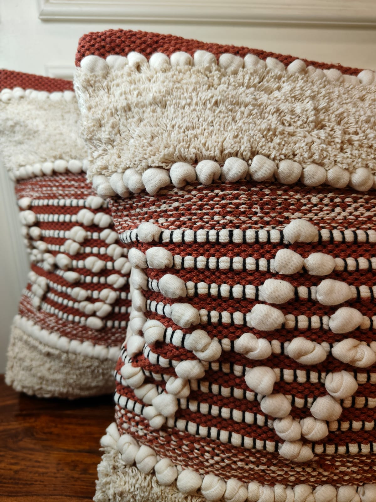 Terracotta Loom-Tufted Cushion Cover Set (16x16")