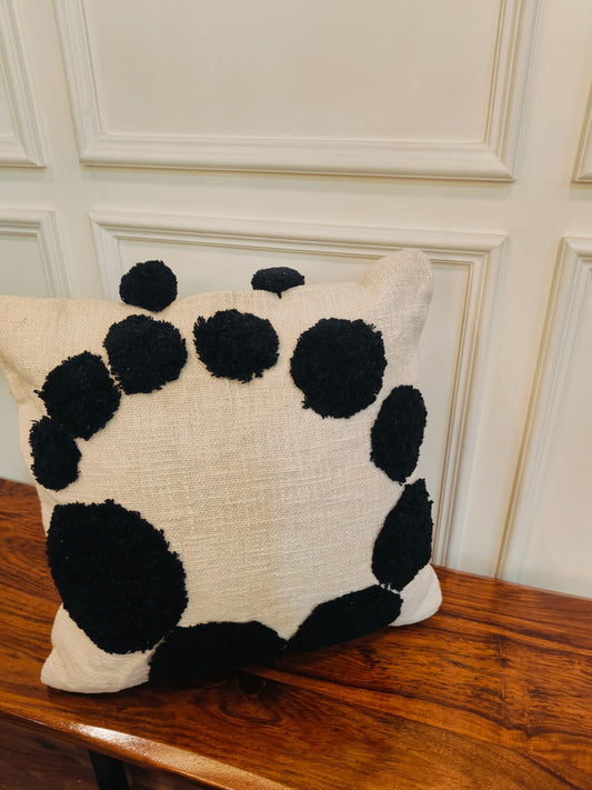 Monochrome Dots Tufted Cotton Cushion Covers (Set of 2)
