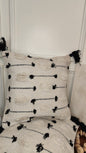 Black Dot & Line Woven Tassel Cushion Cover Set (Set of 2)