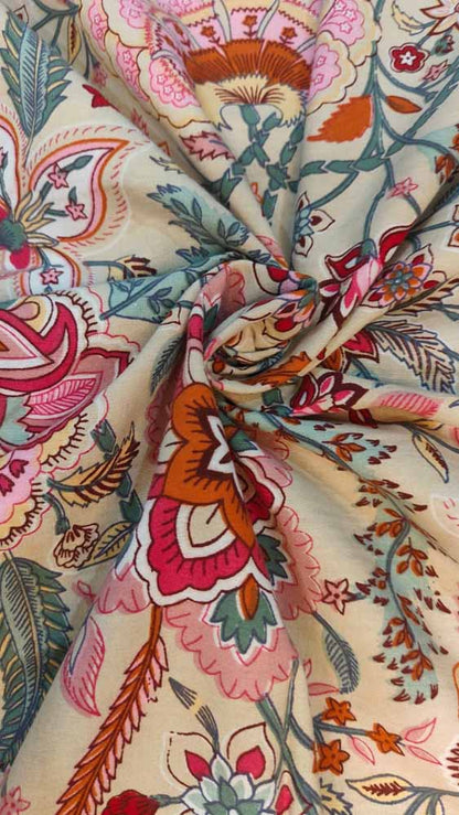 Ivory Floral 7-Piece Quilted King Bedding Set