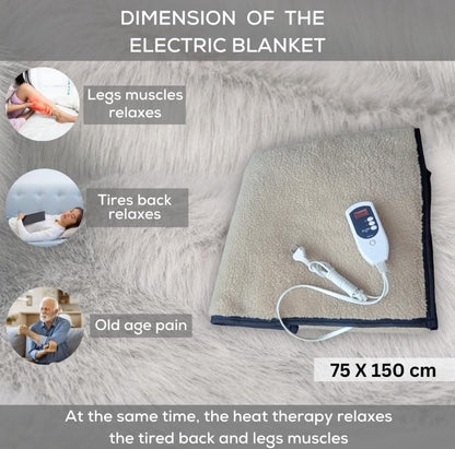 Digital Electric Blanket (Under blanket) with Timer & Heat Control (Single) — Experience soothing warmth and restful sleep with smart digital heat setting