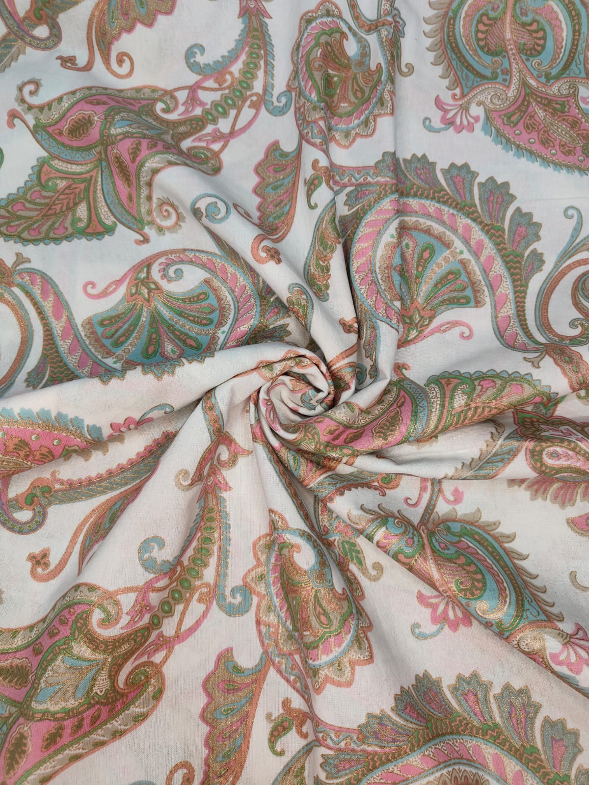 Gulbahar – Pastel Paisley Bedsheet Set (95×108")